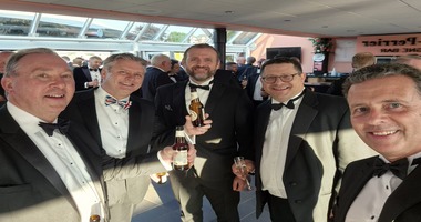 Clinking glasses at the British Constructional Steel Association (BCSA) annual dinner.
