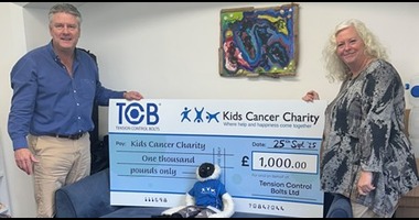 TCB Donates £1,000 to Support Incredible Kids' Cancer Charity